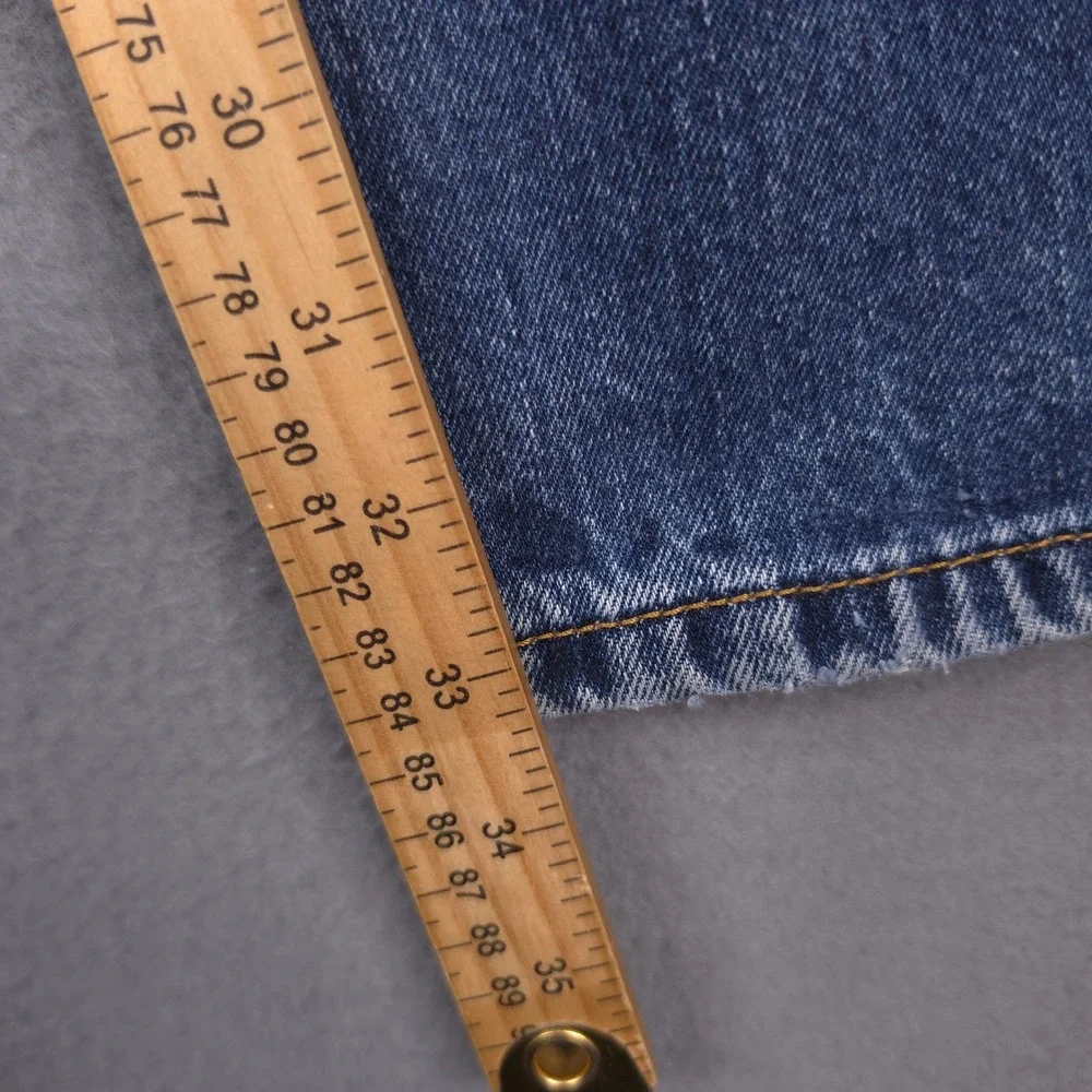 Levi's 505 Regular Fit Jeans Blue Denim 36x34 Distressed Faded Cotton Straight